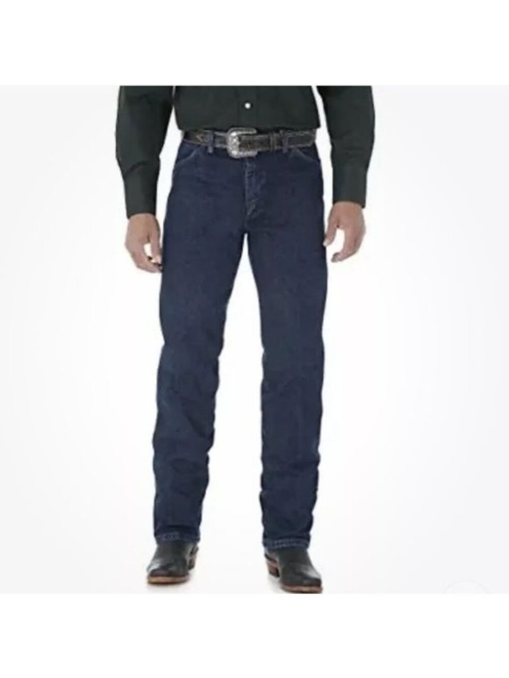 Wrangler Mens Cowboy Cut Original Fit Jeans Dark Wash Size 38x34 100% Cotton Den